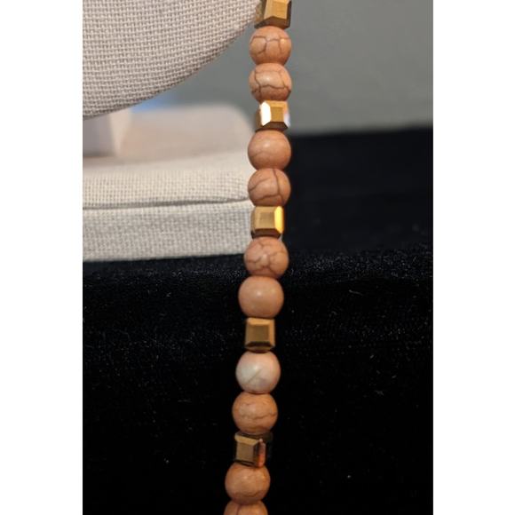 Turquoise Bead, Bronze, Copper, Braided Cord, Toggle Clasp Cross Charm Necklace - Picture 12 of 12